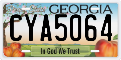 GA license plate CYA5064