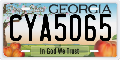 GA license plate CYA5065