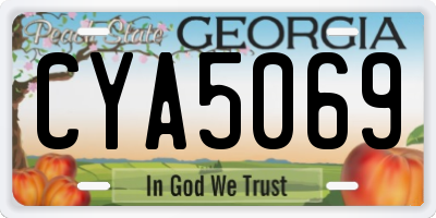 GA license plate CYA5069