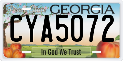 GA license plate CYA5072