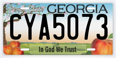 GA license plate CYA5073