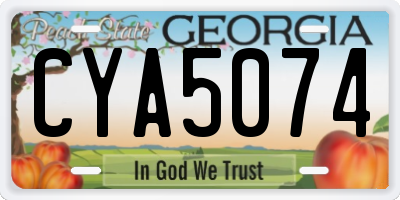 GA license plate CYA5074