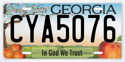 GA license plate CYA5076