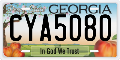 GA license plate CYA5080