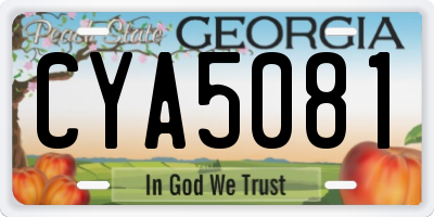 GA license plate CYA5081