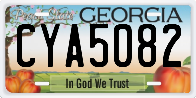 GA license plate CYA5082