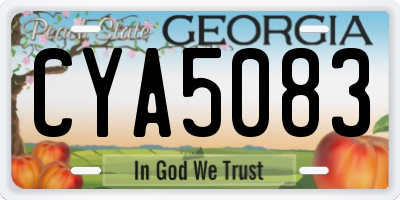 GA license plate CYA5083