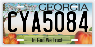 GA license plate CYA5084