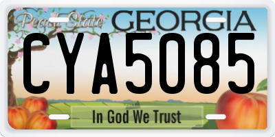 GA license plate CYA5085