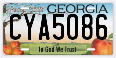 GA license plate CYA5086
