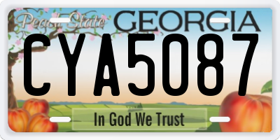 GA license plate CYA5087