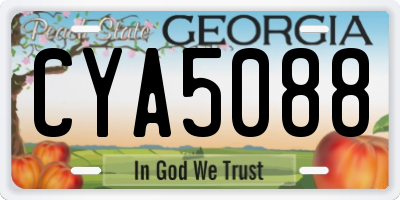 GA license plate CYA5088