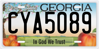 GA license plate CYA5089