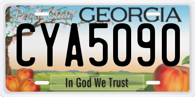 GA license plate CYA5090