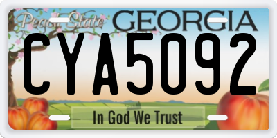 GA license plate CYA5092