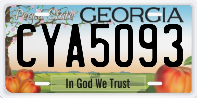 GA license plate CYA5093