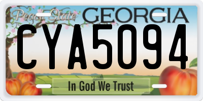 GA license plate CYA5094