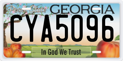 GA license plate CYA5096
