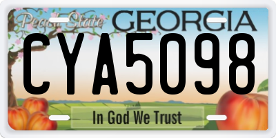 GA license plate CYA5098