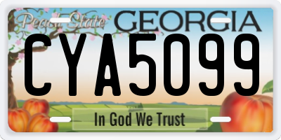 GA license plate CYA5099