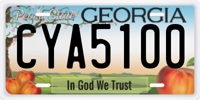 GA license plate CYA5100