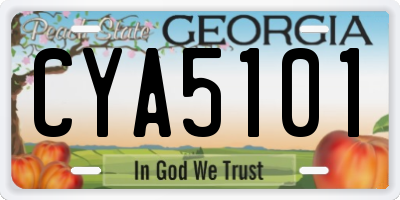 GA license plate CYA5101