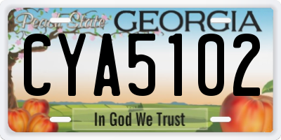 GA license plate CYA5102