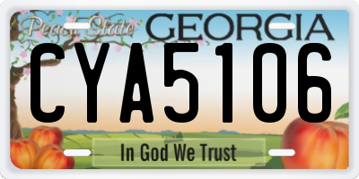 GA license plate CYA5106