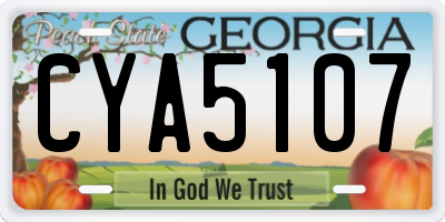 GA license plate CYA5107