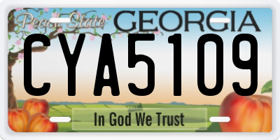 GA license plate CYA5109