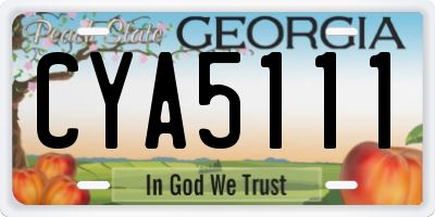 GA license plate CYA5111