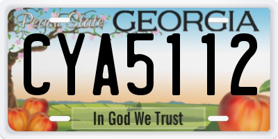 GA license plate CYA5112