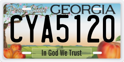 GA license plate CYA5120