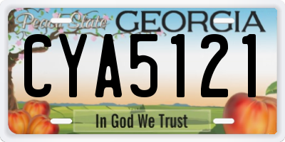 GA license plate CYA5121