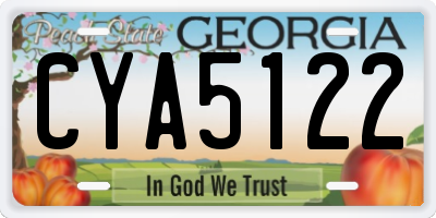 GA license plate CYA5122