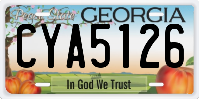 GA license plate CYA5126