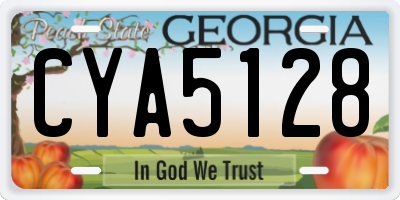 GA license plate CYA5128