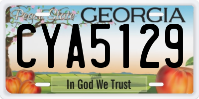 GA license plate CYA5129