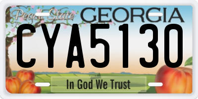 GA license plate CYA5130