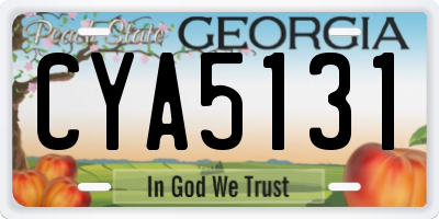 GA license plate CYA5131