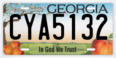 GA license plate CYA5132