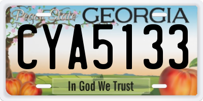 GA license plate CYA5133