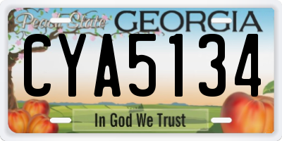 GA license plate CYA5134