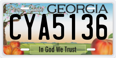GA license plate CYA5136