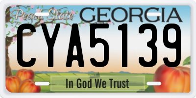 GA license plate CYA5139