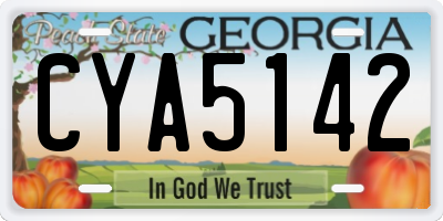 GA license plate CYA5142