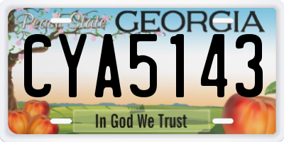 GA license plate CYA5143