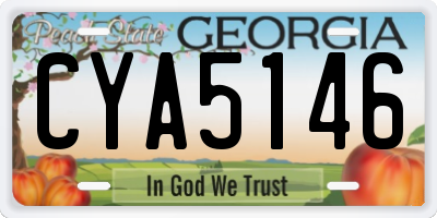 GA license plate CYA5146