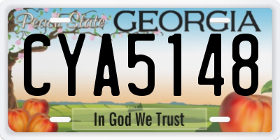 GA license plate CYA5148
