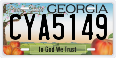 GA license plate CYA5149